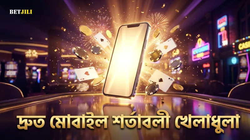 মোবাইল থেকে দ্রুত শর্তাবলী মেনে খেলা সহজ এবং সুবিধাজনক।